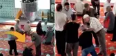 Camide istenmeyen görüntüler: İmamın uyarısı da işe yaramayınca dışarı çıkarıldılar