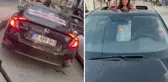 Aracının arkasına yazdığı yazıyla kızının doğum gününü tüm şehre kutlattı