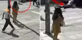 Tartıştığı kadına yumruk atıp kaçtı