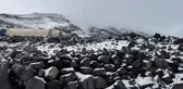 Eylülde mevsimin ilk karı yağdı, ortalık beyaza büründü