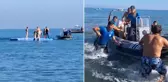 Denizde yüzerken beyin kanaması geçirdi