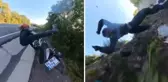 Motosikletli içerik üreticisini ölümden döndü! Feci kaza kameralara böyle yansıdı
