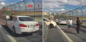 Viyadükteki kediyi kurtarmak isteyen kadına araba çarptı, sonra ortalık karıştı