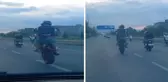 Seyir halindeki trafikte ön kaldırarak gittiler! Tepki yağdı