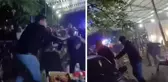 En mutlu günlerinde başlarına gelene bakın! Masalar, sandalyeler havada uçuştu