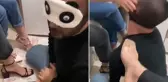 İnfial yaratan görüntü! 3 kadın 1 erkeği köle gibi kullandı