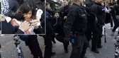 Polis şiddetine tepki yağdı! Almanya'daki 100 bin kişilik Filistin yürüyüşe çok sert müdahale