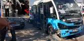Freni patlayan otobüs durakta bekleyen otobüse çarptı: Çok sayıda yaralı var