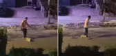 Otostop çektiği araçlar dursun diye yola taş koydu