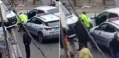 Otomobiliyle polisi metrelerce sürükleyerek kaçmaya çalıştı