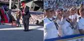 Trump dans figürleriyle binlerce askeri coşturdu