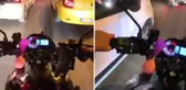 Sürücüden özür dilemek için geri dönen motosikletli, daha beterini yaptı