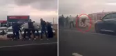 Polis cenazesi konvoyuna taşlı ve sopalı saldırı