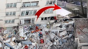 İstanbul'da 7 katlı binanın çökme anı kamerada