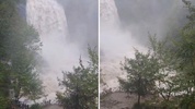 Bursa'da sağanak yağışın etkisiyle Suuçtu Şelalesi coştu
