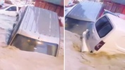 Ayazağa'da sel felaketinde araçların üst üste bindiği anlar görüntülendi