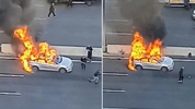 Dronla vurulan araçtaki adam diri diri yandı! Dehşet anlarını gözyaşlarıyla kaydetti