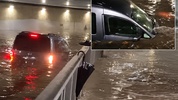 İstanbul'da şiddetli sağanak! 2 ilçede yollar göle döndü, baba ile kızı son anda kurtarıldı