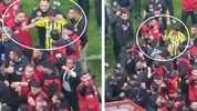Mert Hakan Yandaş, saha içinde görev yapan polisi önce itti, sonra tartıştı