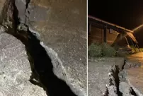 Terrifying image in the area where deep cracks have formed: The entire neighborhood is in motion.