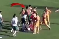 He kicked the referee.