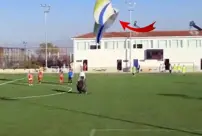 He parachuted into the middle of the field.