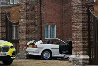 A drunk driver crashed into the garden gate of the Prime Minister's country house in England.