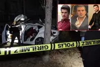 A car that crashed into a median in Erzurum fell into a hospital garden and caught fire! 3 people died.