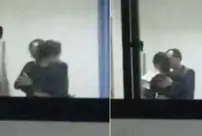 The teacher who was filmed forcibly kissing a female student in the classroom has been fired.