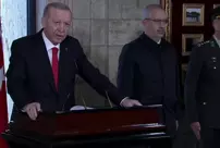 The state officials led by President Erdoğan at Anıtkabir.