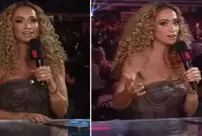 The female announcer presenting the boxing match between Mike Tyson and Jake Paul left everyone speechless with her outfit.