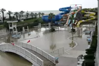 Due to heavy rainfall in Antalya, the water overflowing from the river flooded a 5-star hotel.