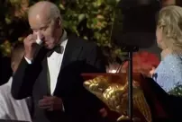 Joe Biden couldn't hold back his tears at the farewell dinner in the White House.