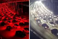 A light show was held in Finland with 900 Teslas.