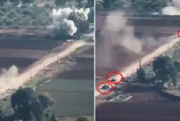 Armed opposition forces chased regime vehicles in Hama like this.