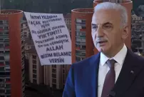 Protest with banners against Ümraniye Mayor İsmet Yıldırım.