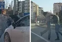 In Aksaray, an individual attacked a woman in another vehicle in traffic.