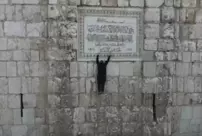 The name of Hafez al-Assad on the wall of the Umayyad Mosque was broken.