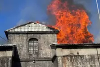 A fire broke out in the 160-year-old Stone Warehouses in Erzurum.