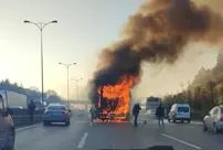 Fire Panic on a Passenger Bus in Bayrampaşa