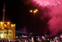 The New Year was welcomed with fireworks in Istanbul.