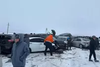 A chain collision involving 95 vehicles in Kazakhstan.