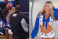 The cheerleader who was hit on the head by a ball fainted for a short while.