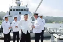 Kim Jong-Un introduced the largest warship equipped with a Russian-style missile system.