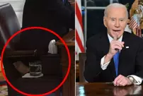 An interesting detail in Biden's farewell speech: pillow support in the Oval Office.