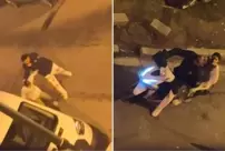 In the middle of the street in Beyoğlu, he allegedly assaulted a woman who is said to be his fiancée.