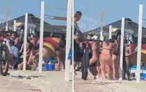 Kadınlar yasaklı Rusça şarkı yüzünden plajda saç başa kavga etti