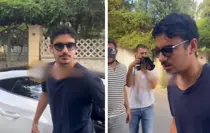 Mehmet Ali Erbil'in oğlu babasının nikahına gelirken düşme tehlikesi geçirdi! İşte o anlar