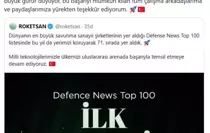 ROKETSAN, Defense News Top 100 Listesi'nde 71. Sırayı Korumayı Başardı