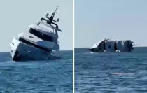 Yapımı tamamlanıp sahibine teslim edilen lüks yat 15 dakikada battı